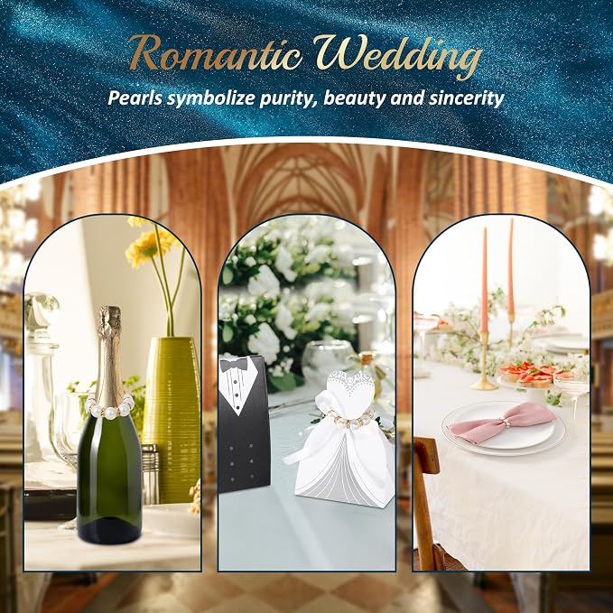 APTWOW 50Pcs Pearl Gold Napkin Rings - Image 5