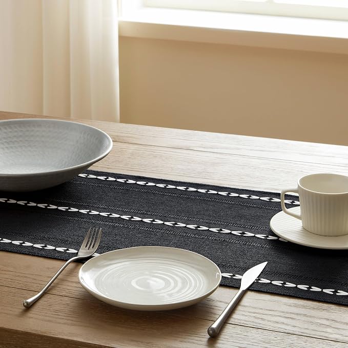 Hemstitched Farmhouse Table Runner, Cotton Linen Table Runners 72 Inches Long - Image 5