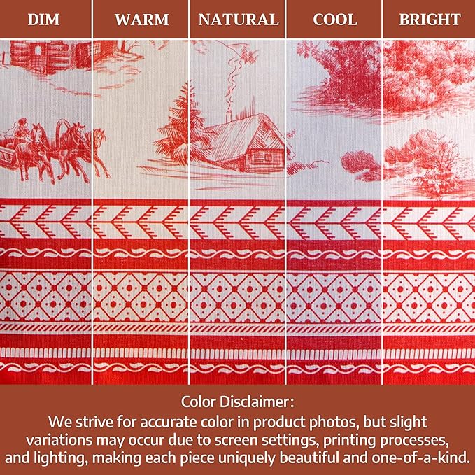 Maison d' Hermine Table Cloth Rectangle Table 100% Cotton 70 x 108 Inches Fall Tablecloth Reusable Everyday Use for Thanksgiving Christmas Decorations Dining Farmhouse Party (Winter Jouy)
