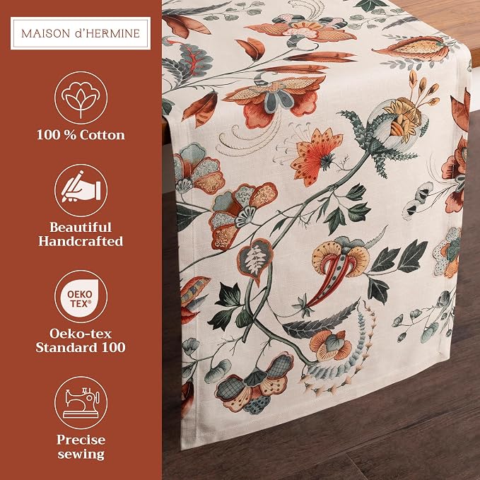 Maison d' Hermine Table Runner 100% Cotton 14.50" x 108" | Table Runners 108 - Image 2