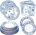 180PCS Blue White Paper Plates and Napkins Party Supplies Serve 60 | Disposable by Osonm