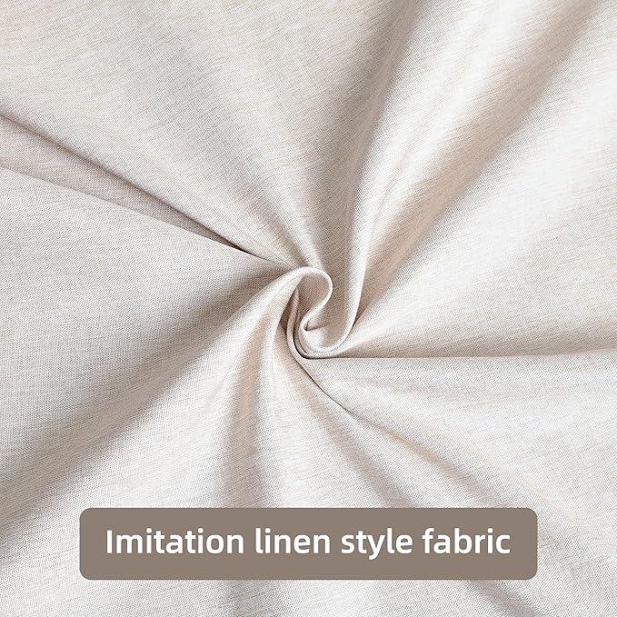 Rectangle Tablecloth Linen Texture Waterproof and Stain-Resistant Table Cloth, Kitchen Dining Table Decoration, 52 x 70 inch Fabric Beige