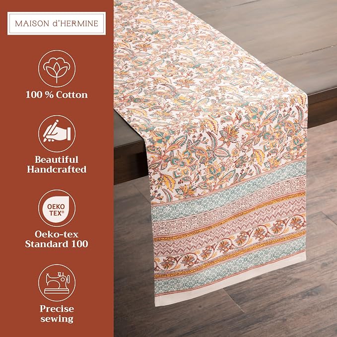 Maison d' Hermine Table Runner 100% Cotton 14.50" x 108" | Table Runners 108 - Image 2