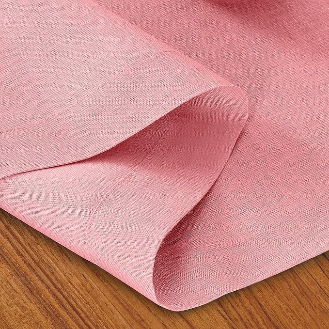 D'Moksha Homes Linen Dusty Pink Table Runner 90 Inches Long - 100% Pure Linen 14 x 90 Inch Table Runner for Dining, Valentines, Spring, Easter - Machine Washable