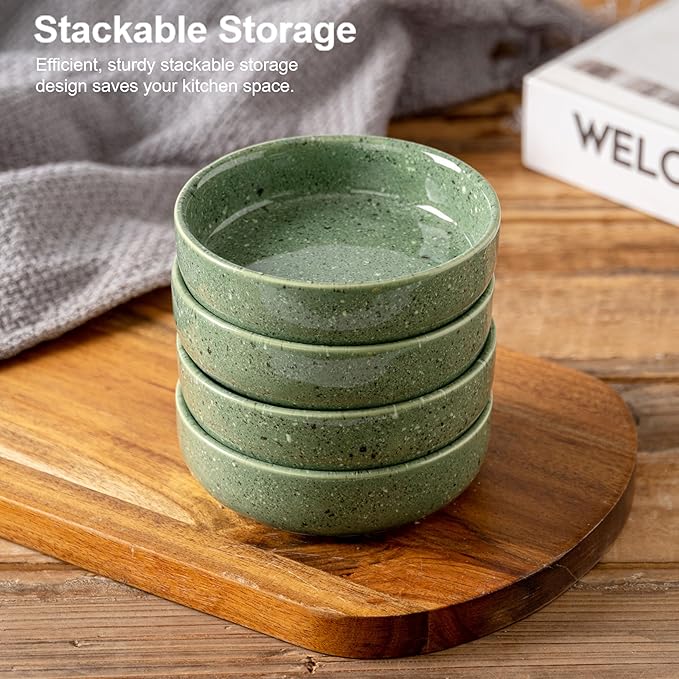 Dipping Bowls Set of 4, 2462°F High-Fired Ceramic Small Bowls for Dips, Olive Oil & Sauce, Elevates Table Setting, Idea for BBQ,Afternoon Tea,Entertaining,Housewarming & Holiday Gifts