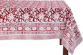 ATOSII Meraki Red 100% Cotton Tablecloth, Handblock Print Rectangle Table Cover for Kitchen Dining I Tabletop Linen I Parties, Thanksgiving, Christmas, Wedding, Fall Table Cloth 60 X 108 Inches