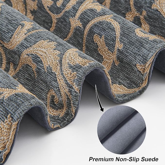Loom and Mill Chenille Damask Table Runner 90 inches Long, 13x90 inch - Image 3