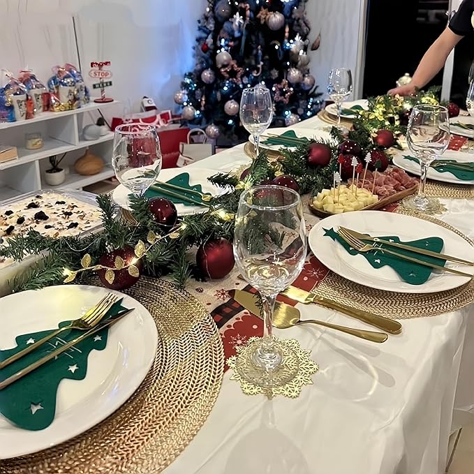 FAVE 8PCS Gold Vinyl Round Placemats, Wheat Sheaf Design 15 Inch Placemats Set of 8 Washable for Dining, Events, Banquet, Home & Daily Use (Gold Wheat,8pcs)