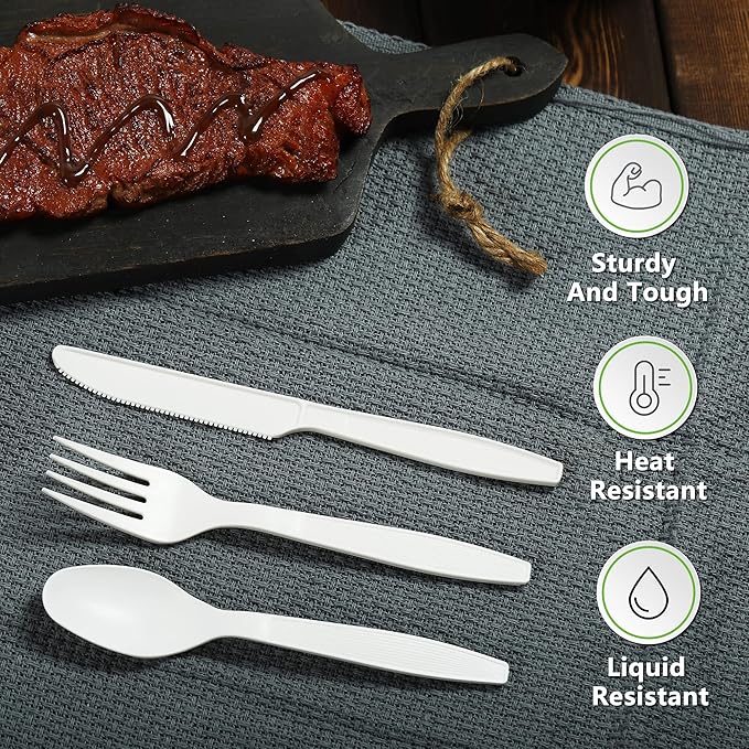 Compostable Fork, 100 Biodegradable Silverware - Image 5