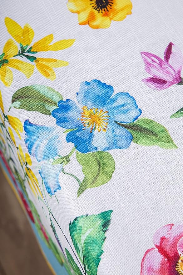 Maison d' Hermine Table Cloth Square Table 100% Cotton 54 x 54 Inches Tablecloth Reusable Decorative for Dining Room Farmhouse Home Valentines Day Decorations Spring Summer - Giverny