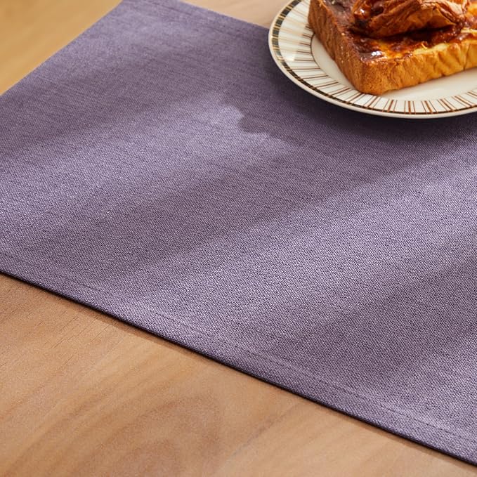 Rustic Cotton Linen Table Runner, 13x72 Inches Purple | Farmhouse Style Linen - Image 6