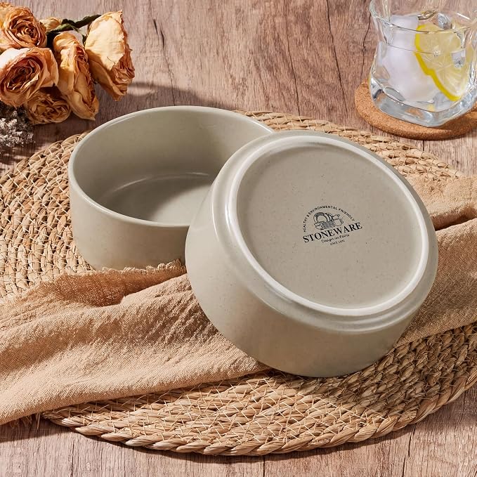 E-far Cereal Bowls Set of 4, 25oz Ceramic Deep Soup Bowls - Image 5
