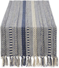 DII Farmhouse Braided Stripe Table Runner Collection, French Blue by DII