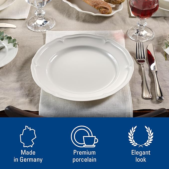 Villeroy & Boch Manoir 18 Piece Dinnerware Set, Creamy White | Porcelain - Image 2