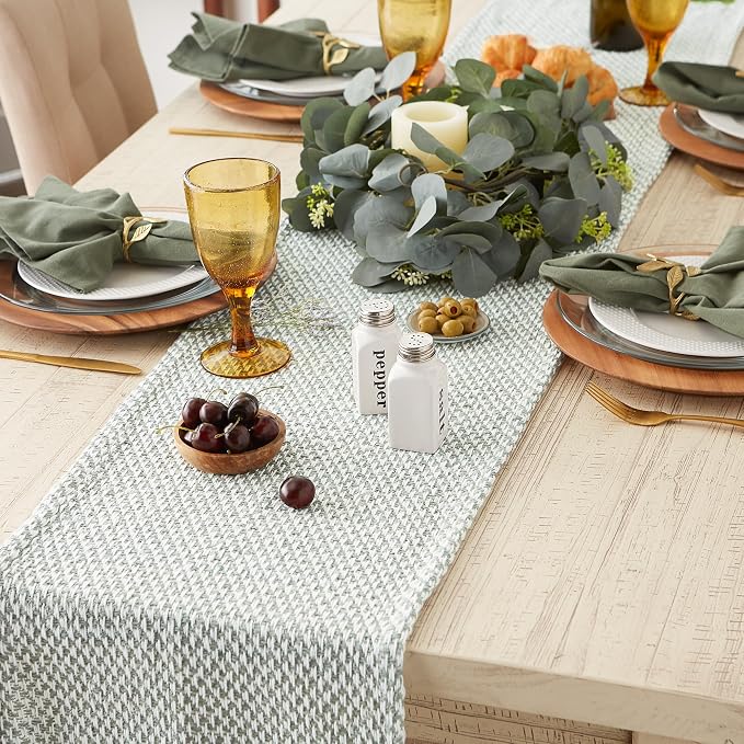 DII Woven Basics Collection 100% Cotton Knit Table Runner - Image 5