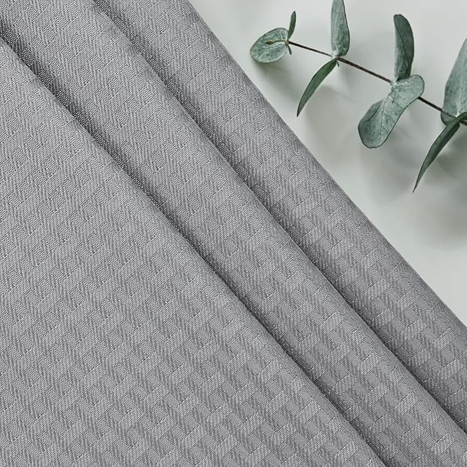 maxmill Rectangle Tablecloth Weaved Texture Design Water Resistant Wrinkle Free Spill-Proof, Soft Table Cloth for Dining Room Decoration, Banquet Parties Holiday Dinner, 52 x 84 Inch Light Grey