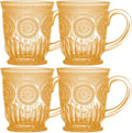Vintage Hobnail Amber Glass Mugs Set of 4 – 10oz by Yungala
