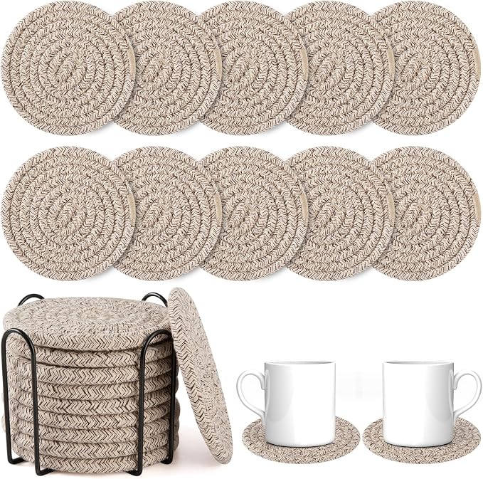 OIAHOMY 10 Pcs Drink Coasters by MasterofSpaceOptimization