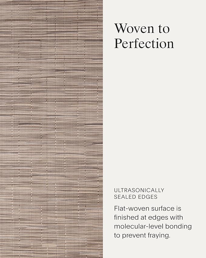 Chilewich Bamboo Placemats Set of 4 - Woven Rectangle Placemats - Reusable, Stain-Resistant, Indoor/Outdoor Tabletop Protection - 19" x 14" - Dune