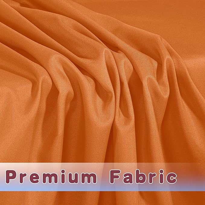 HolidayIdeas Fitted Table Covers for 6 Foot Tables - 72 x 30 Inch - 2 Pack Rectangle Orange Table Clothes Polyester Fabric Table Cover for Folding Table, Parties, Holiday Dinner, Wedding, Trade Show