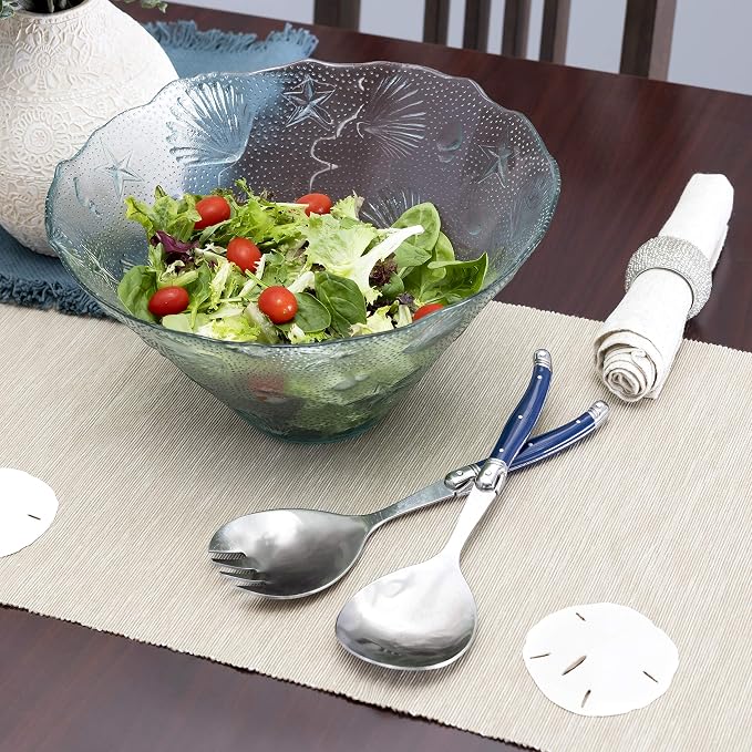 Laguiole Connoisseur Navy Blue Salad Servers, 2 Piece Set - Image 2