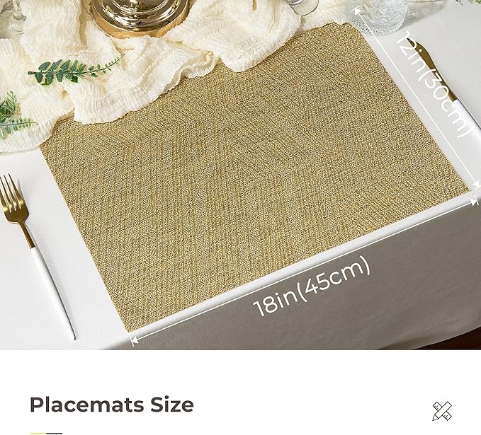 Leetaltree Gold Placemats Set of 8 - Image 4