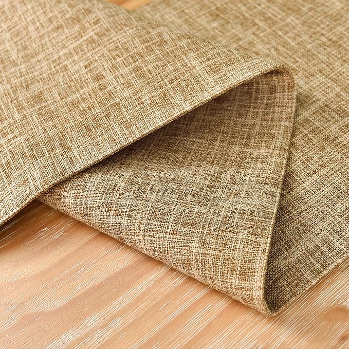 NEWISHER Reversible Double Layer Table Runner Faux Linen Fabric, 13x36inch | - Image 4