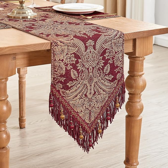 Loom and Mill Luxury Table Runner 108 Inches Long, Classic Jacquard Dining - Image 6