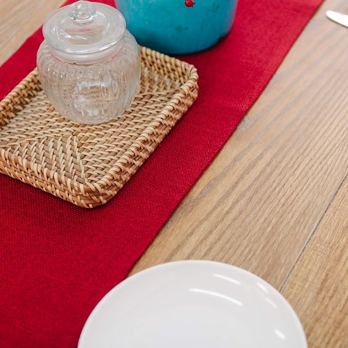 Soft Caddice Faux Linen Table Runner 2 Side - Image 4