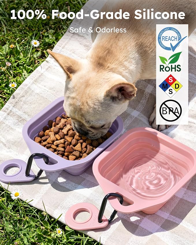 Pecute 2 Pack Foldable Dog Bowls - Image 5