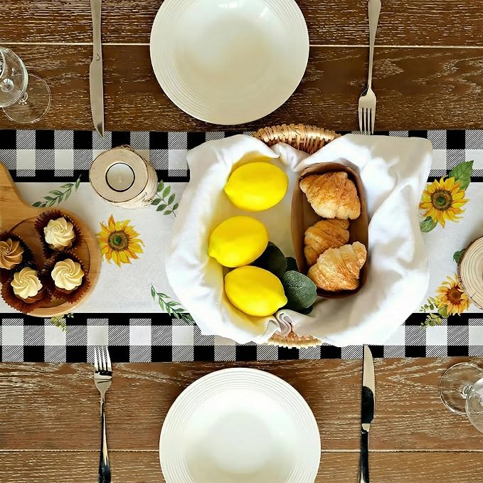 Sunflower Summer Table Runner 13x108 Inch, Kitchen Dining Table Decoration - Image 5