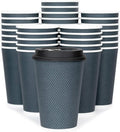 Disposable Coffee Cups With Lids - 12 oz Togo Coffee Cup With Lid. Large To Go by Glowcoast