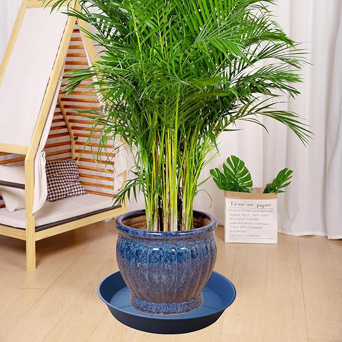 3 Pack of 25 26 inch Plant Saucer, 4.2" Depth, Large Deep Plastic Flower - Image 3