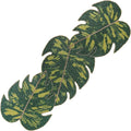 Monstera Leaf Beaded Table Runner 13 x 36 Inch, Handmade Glass Bead Runner by ALPHALivingHOME