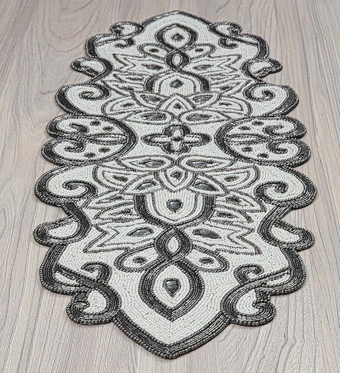 Handmade Beaded Table Runner 13 x 36 Inch - Image 8