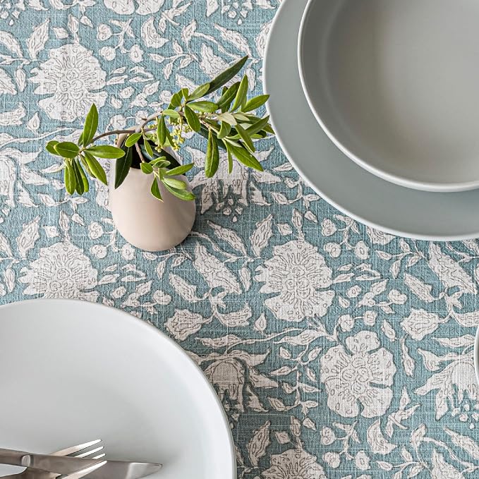 Over&Back 18x108 Hand-Blocked Printed Cotton Table Runner - Image 8