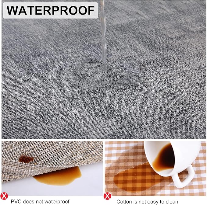 homing Faux Leather Heat Resistant Placemats 4 Packs, Waterproof Wipeable Dining PU Place Mats for Indoor & Outdoor, Easy to Clean, Smokey Grey