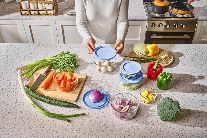 16-Piece Glass Food Storage Containers Set | 1-Cup, Leakproof | Microwave - Image 4