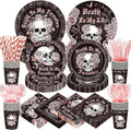 450 Pcs Death to My 20s Tableware Set Decorations, Serves 50 | Rose Gold Black by Unknown
