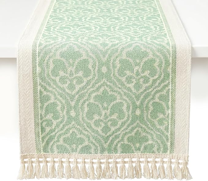 Table Runner, 13.8 x 72 Inch, Jacquard Woven by GleeNflux
