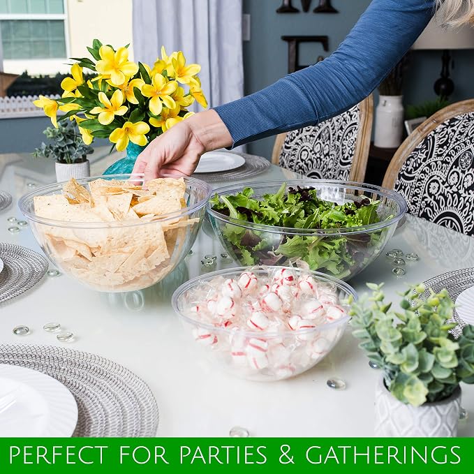 PLASTICPRO Disposable Round Crystal Clear Serving Bowls - Image 5