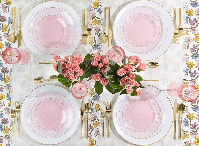 PLASTICPRO 128 Piece Combo Plates Set includes 64-7'' inch Plate & 64-10'' inch - Image 2