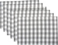 Urban VillaPlacemats for Dining Table 100% Cotton Placemats 14''x20'' Over Sized Tablemats Set of 6 Placemats Grey/White Buffalo Check Tablemats for Family Dinners Wedding PartiesPlacemats
