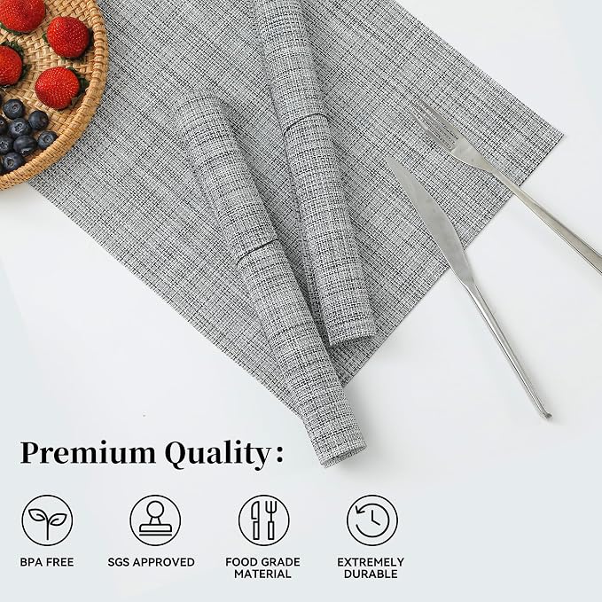 Leetaltree Linen Grey Placemats Set of 4 - Image 2