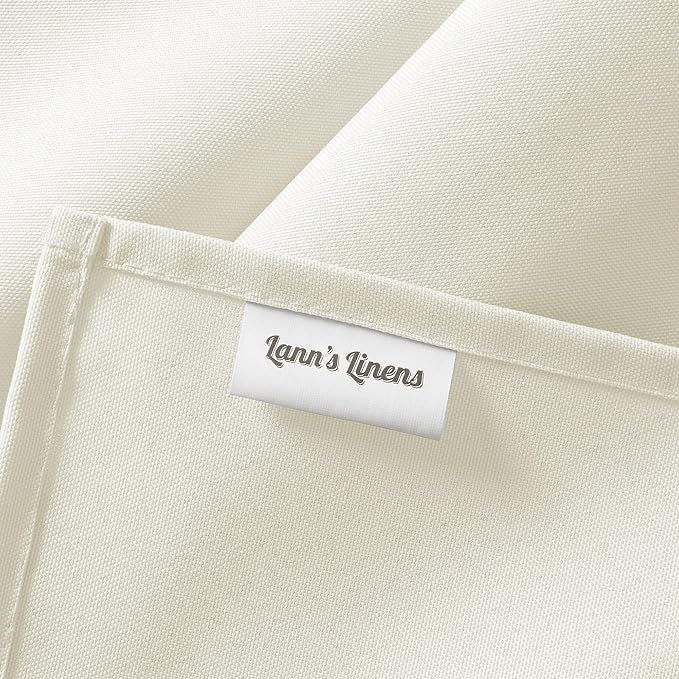 Lann's Linens 60 x 126 Inch Rectangular Tablecloth, Washable Polyester Fabric Table Cloth for Dining Tables, Parties, Restaurants, Weddings - Ivory
