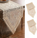 SIOLOC Champagne Lace Table Runner 14x48, Embroidered Floral Cutwork | Elegant by HEALTHYCOMFORTLIFE