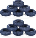 Blue Napkin Rings Set of 12, Rustic Boho Rayon | Rayon over plastic core by CLEENTABLE
