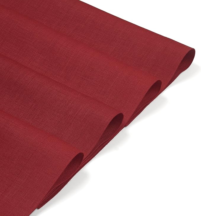 D'Moksha Homes Linen Red Placemats Set of 4-100% Pure Linen Placemats 14 x 19 Inch for Valentines, Spring - Handcrafted and Machine Washable