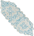Beaded Table Runner, Sky Blue White, 36x13 | Glass beads on polyester backing by CLEENTABLE