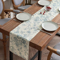 jinchan Blue Floral Linen Table Runner 13 x 90 Inch Farmhouse | Decorative by JINCHAN